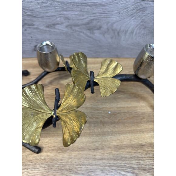 Michael Aram Butterfly Ginkgo Candle-Holder Centerpiece Bronze Nickel - Picture 4 of 15
